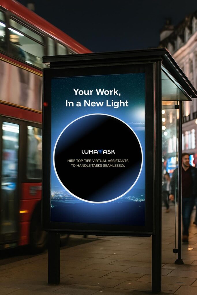 Lumatask-design folder by Anna Veerman - placed in bus stop