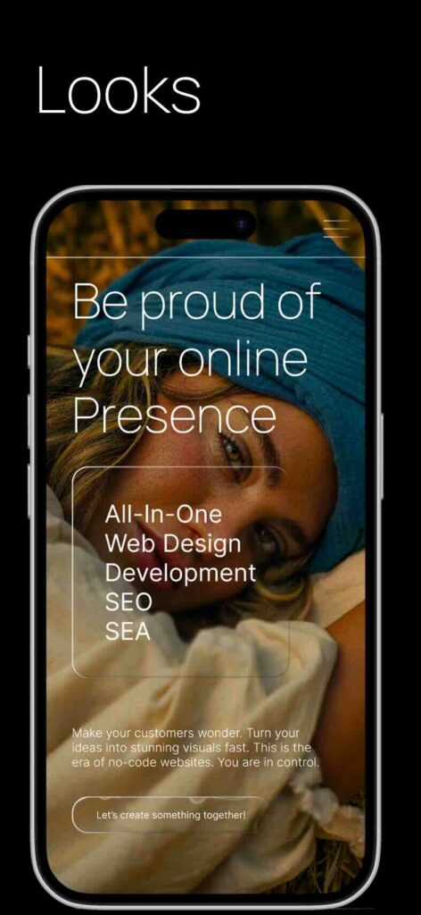 Looks Anna Web Design Example of mobile home screen